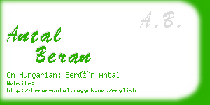 antal beran business card